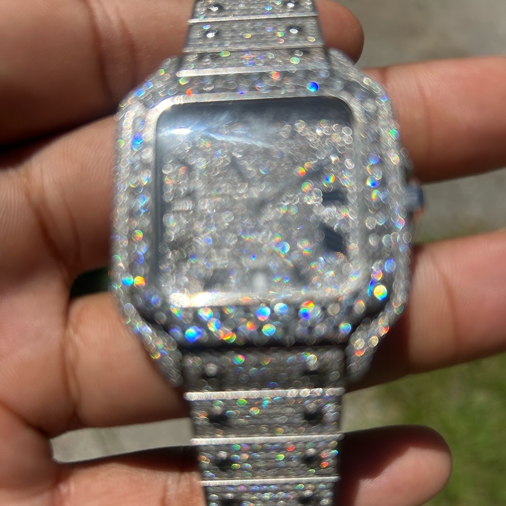 moissanite stainless still cartier watch passes diamond tester